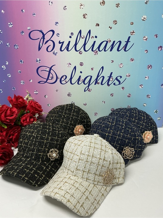 BRILLIANT DELIGHTS Accessories - 🔥OOAK CUSTOM TWEED CAMELLIA FLOWER HAT